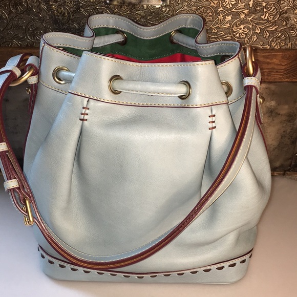 Dooney & Bourke Florentine Drawstring Bag in Pale Blue - Picture 3 of 14